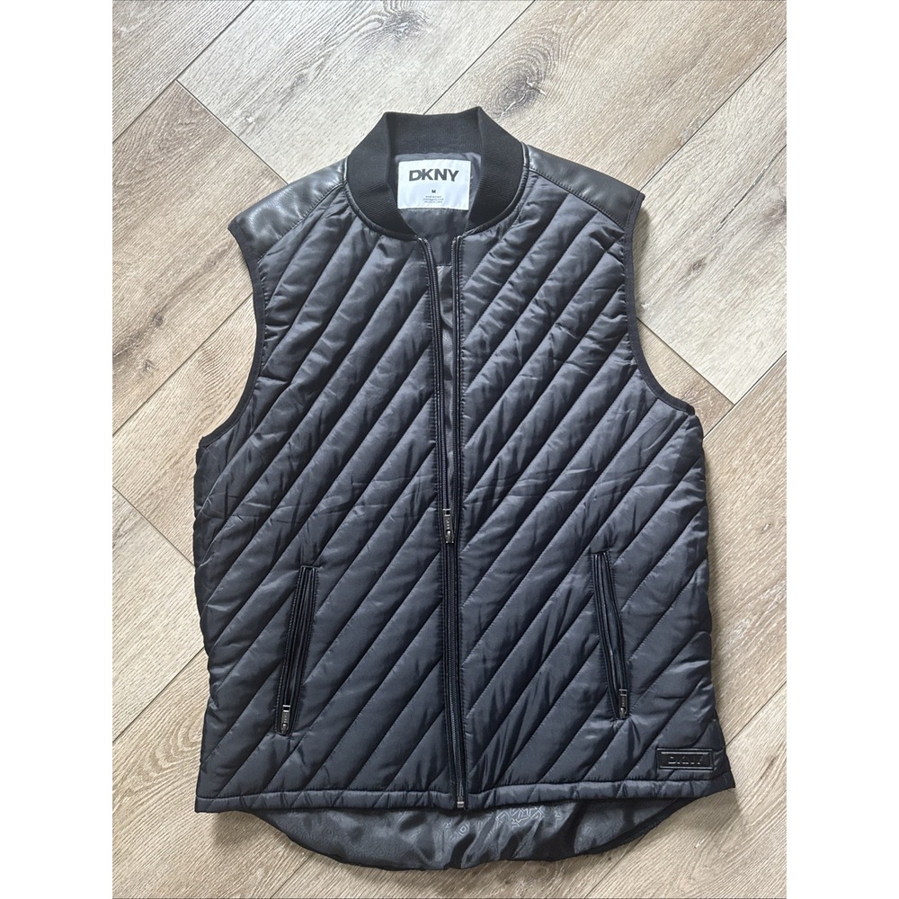 DKNY black mens puffer vest DK34VT1808 Medium # 902
